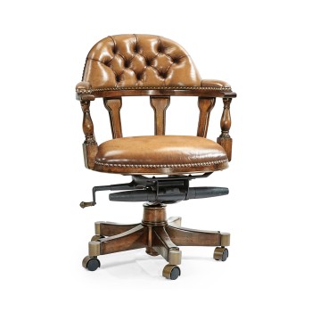 Captain's Style Walnut Office Chair