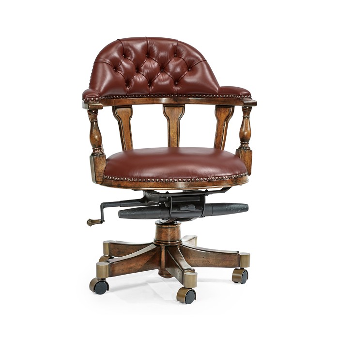 Captain's Style Walnut Office Chair