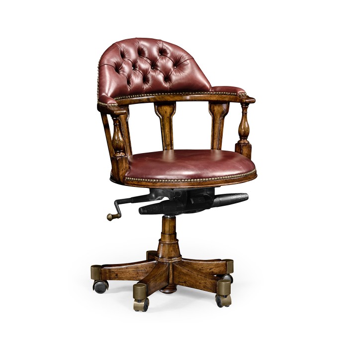 Captain's Style Walnut Office Chair
