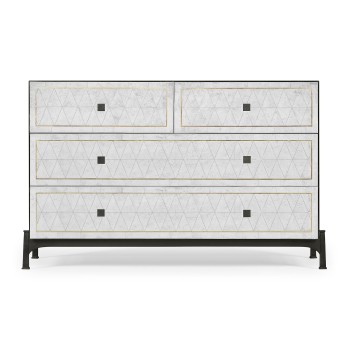 Églomisé & Bronze Large Chest of Drawers