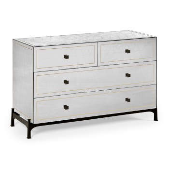 Églomisé & Bronze Large Chest of Drawers
