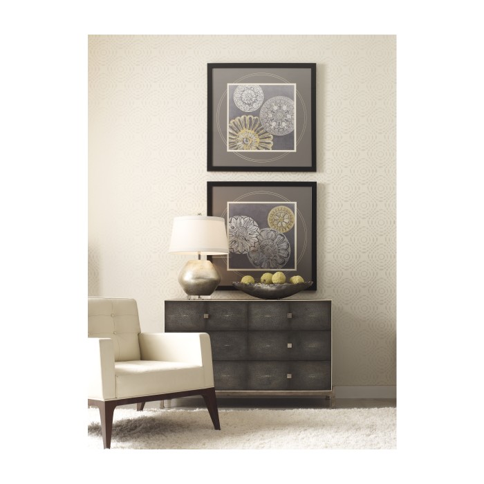 Églomisé & Bronze Large Chest of Drawers
