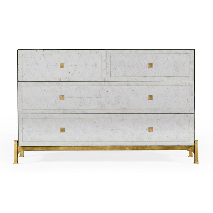 Églomisé & Gilded Large Chest of Drawers