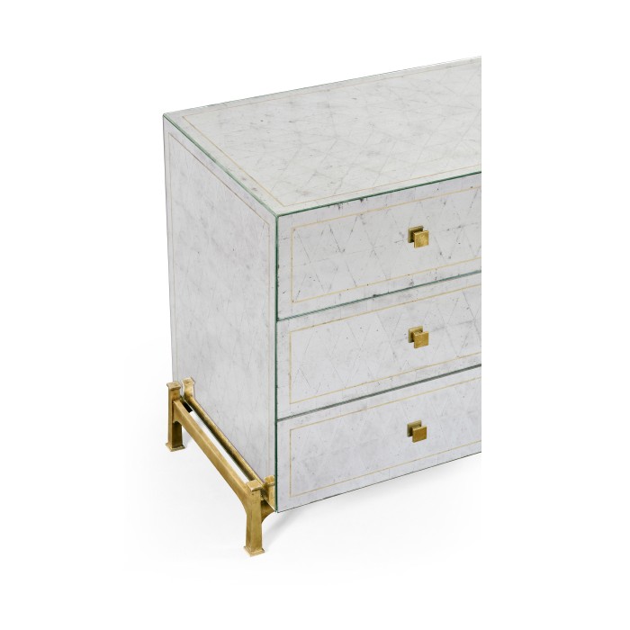 Églomisé & Gilded Large Chest of Drawers