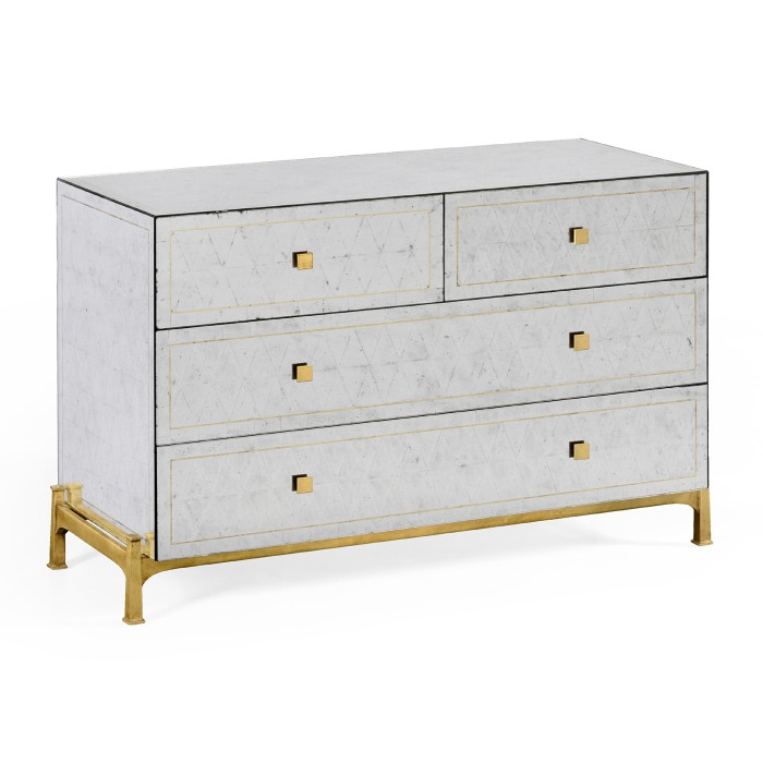 Églomisé & Gilded Large Chest of Drawers