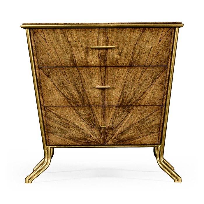 Argentinian Walnut Bedside Chest of Drawers