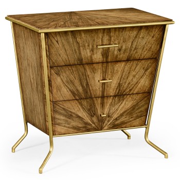 Argentinian Walnut Bedside Chest of Drawers