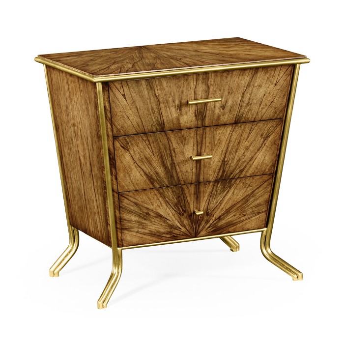 Argentinian Walnut Bedside Chest of Drawers