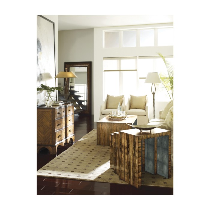 Argentinian Walnut & Anthracite Faux Shagreen Coffee Table