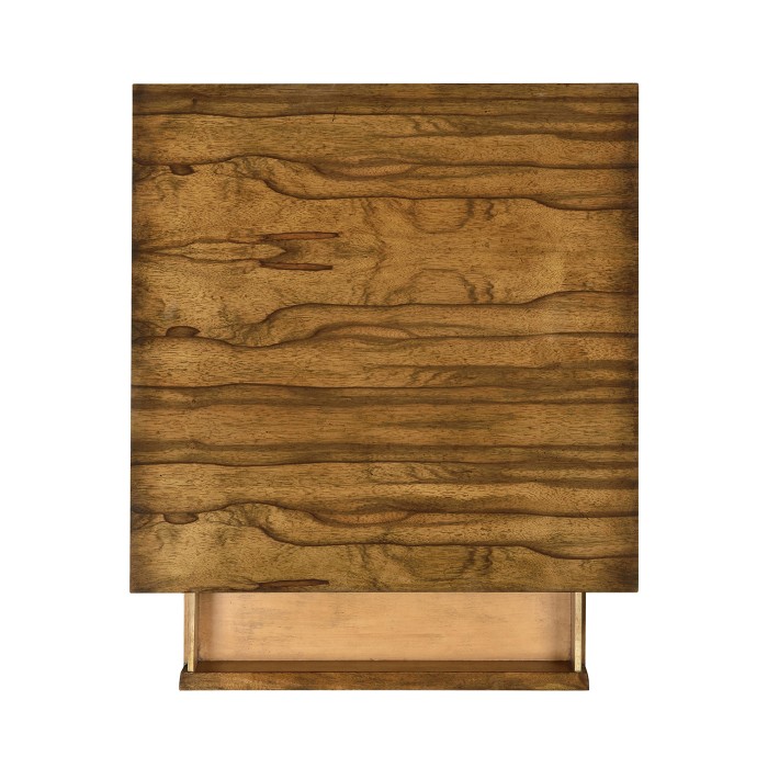 Argentinian walnut & anthracite faux shagreen side table