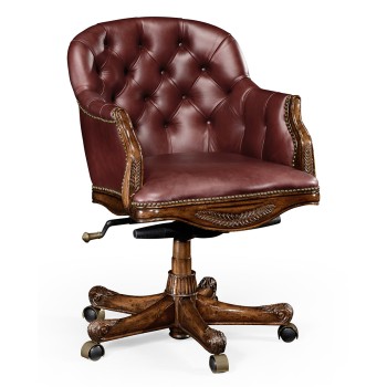 Chesterfield Style Mahogany Office Chair