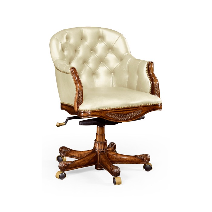 Chesterfield Style Mahogany Office Chair