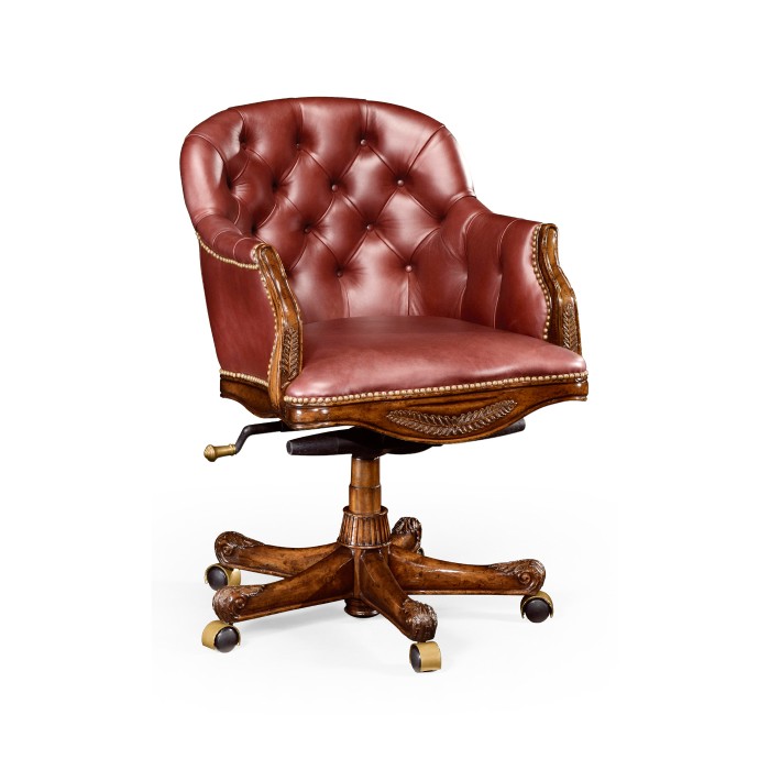 Chesterfield Style Mahogany Office Chair