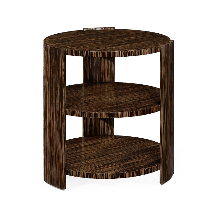Art Deco Style Three-Tier Faux Macassar Side Table