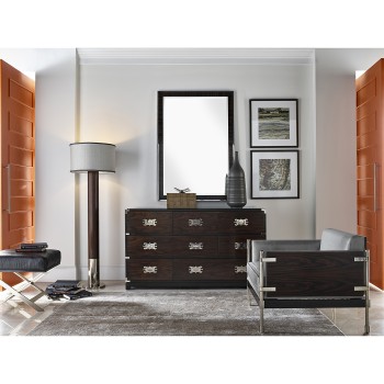 Art Deco Style Faux Macassar Ebony Mirror