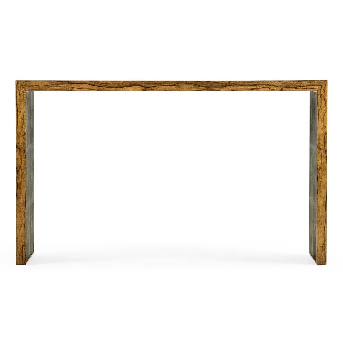 Argentinian Walnut & Anthracite Faux Shagreen Console