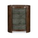 Faux Macassar & Anthracite Shagreen Oval Bedside Chest