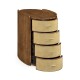 Ivory Shagreen Oval Bedside Chest of Drawers with Brass