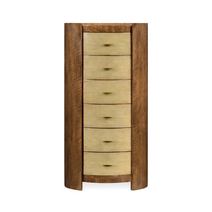 Tall oval chest with brass detailing