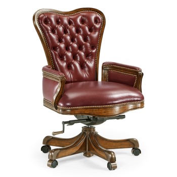 Double Lobed Walnut Office Chair