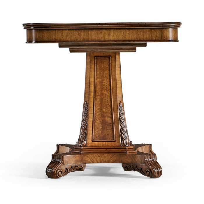 Regency Rectangular Centre Table on Pedestal Base (Crotch Walnut)
