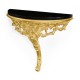 Carved & gilded wall bracket console (Black marble top)