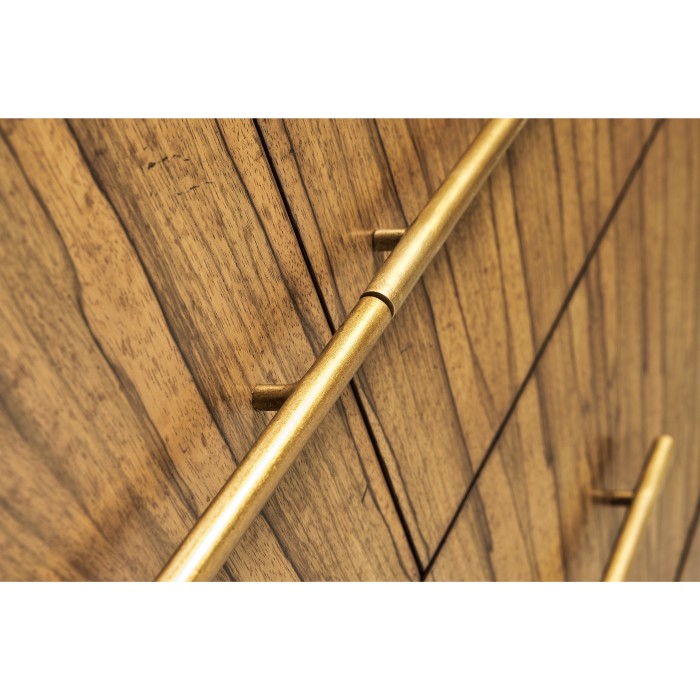 Argentinian walnut veneered tapering chest of drawers