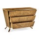 Argentinian walnut veneered tapering chest of drawers