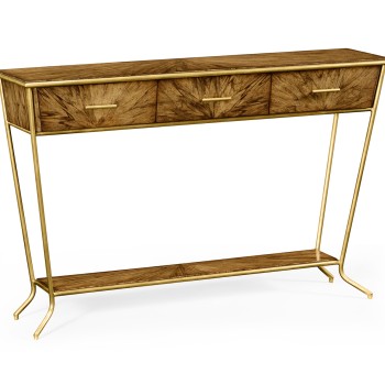 Argentinian walnut veneered tapering console
