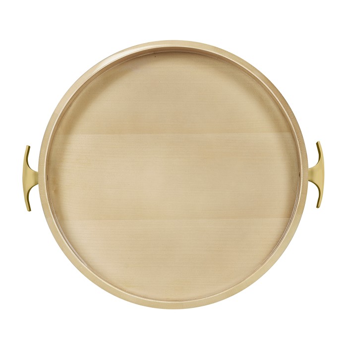 Art Deco Round Tray with Brass