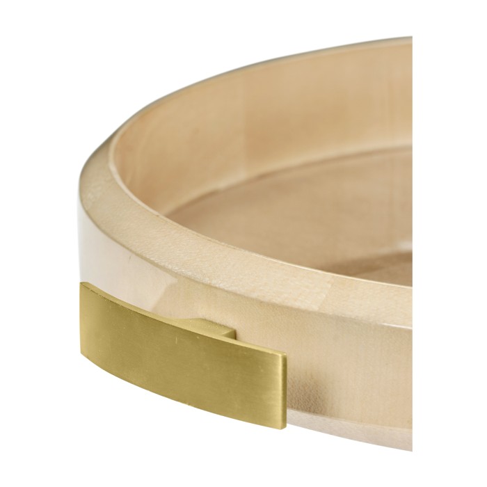Art Deco Round Tray with Brass