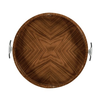 Art Deco Round Tray with Stainless Steel (High Lustre)