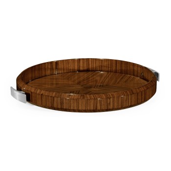 Art Deco Round Tray with Stainless Steel (High Lustre)