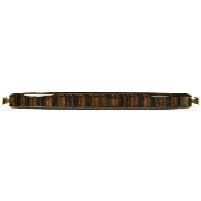 Oval Art Deco Macassar Ebony High Lustre Tray