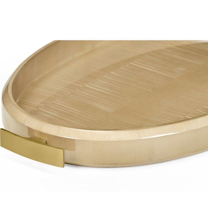 Art Deco Oval Tray with Brass