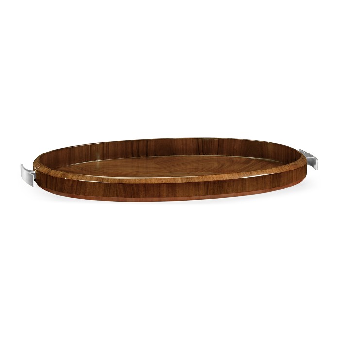 Art Deco Oval Tray with Stainless Steel (High Lustre)