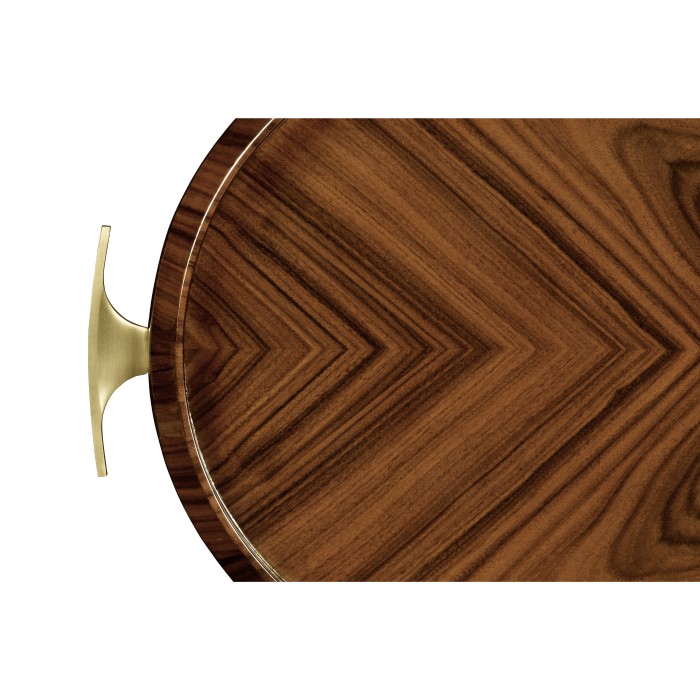 Art Deco High Lustre Oval Tray with Brass