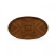 Art Deco High Lustre Oval Tray with Brass