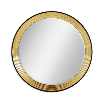 Contemporary Circular Recessed Gilded Mirror