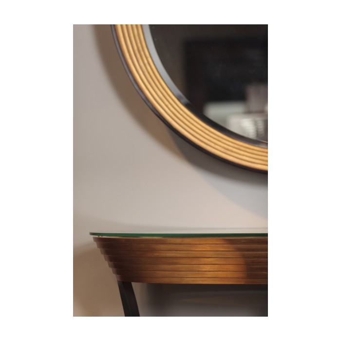 Contemporary Circular Recessed Gilded Mirror