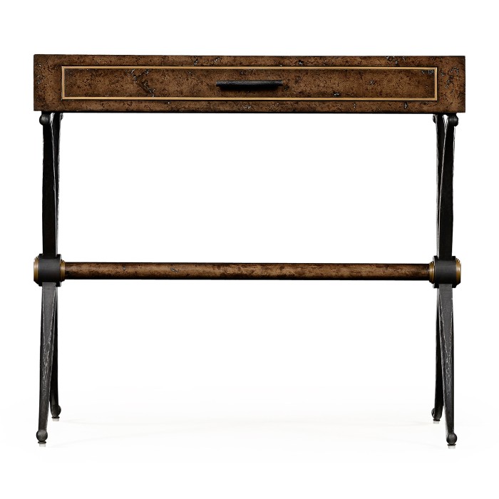 Hammered Iron Side Table with Drawer