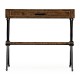 Hammered Iron Side Table with Drawer