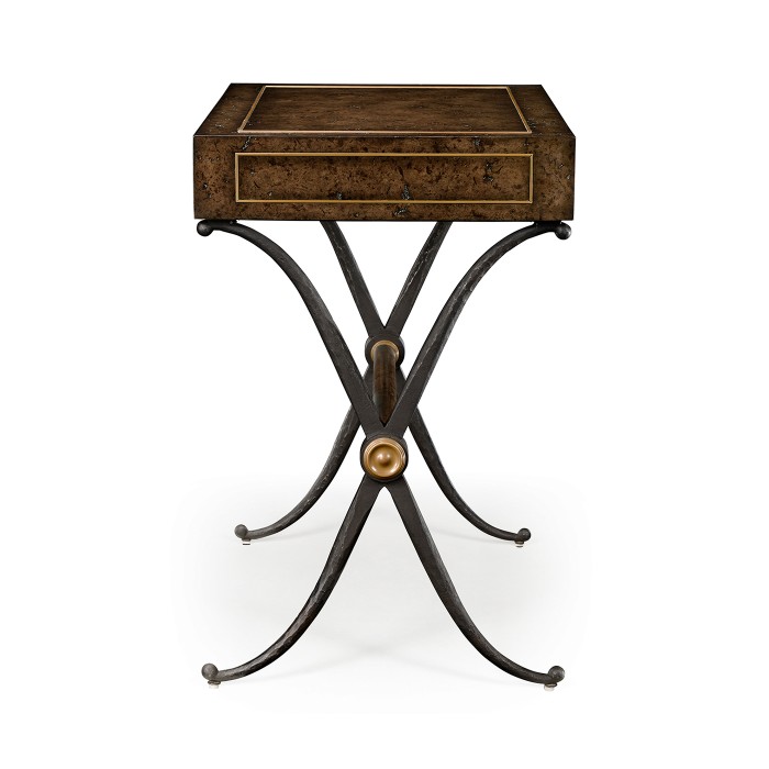 Hammered Iron Side Table with Drawer
