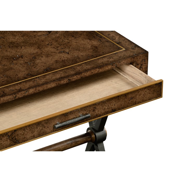 Hammered Iron Side Table with Drawer