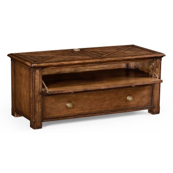 Rectangular parquet entertainment unit