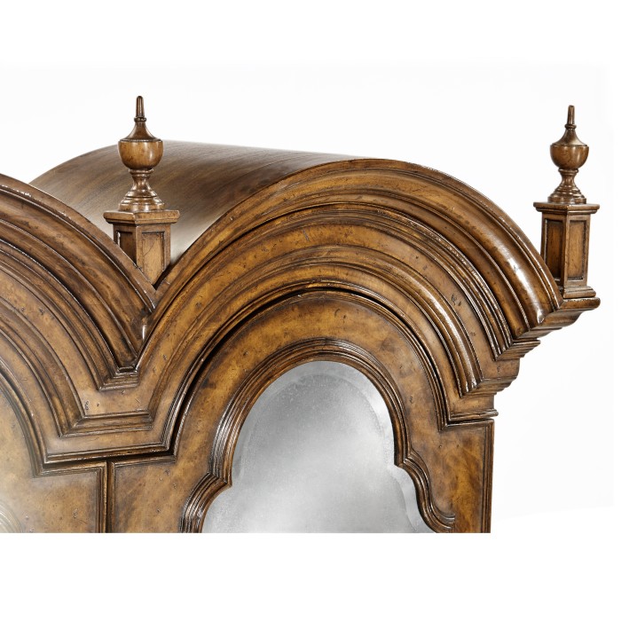 Queen Anne Pollard Bureau Cabinet with Mirrored Doors