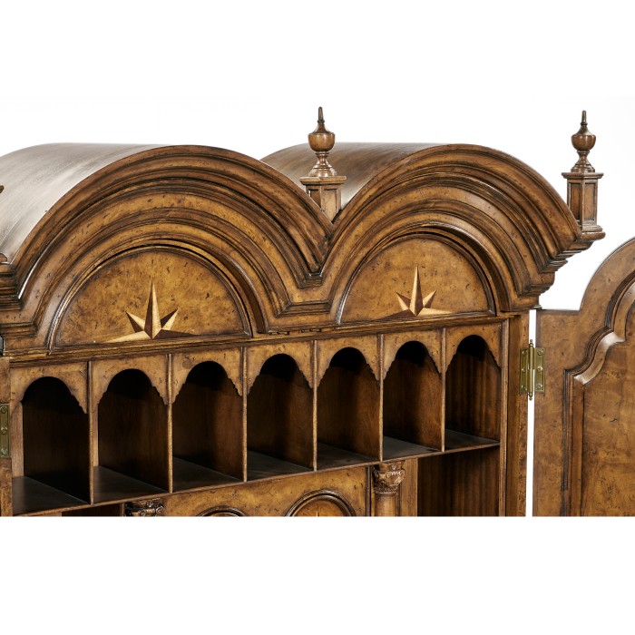 Queen Anne Pollard Bureau Cabinet with Mirrored Doors