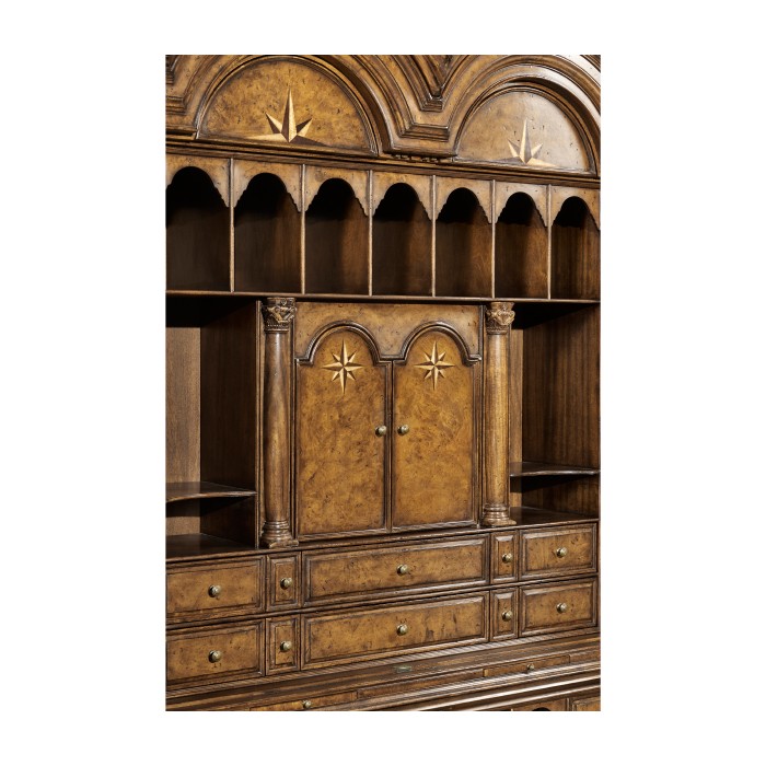 Queen Anne Pollard Bureau Cabinet with Mirrored Doors
