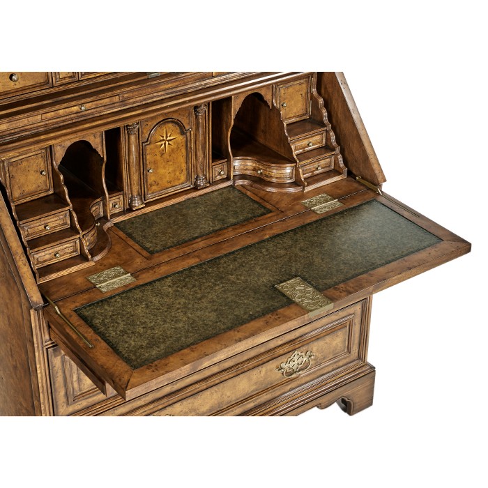 Queen Anne Pollard Bureau Cabinet with Mirrored Doors