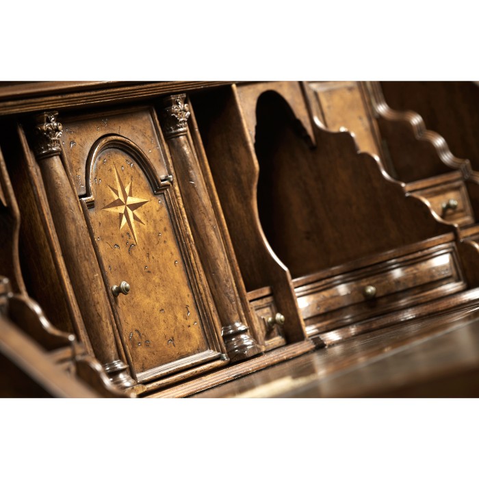 Queen Anne Pollard Bureau Cabinet with Mirrored Doors